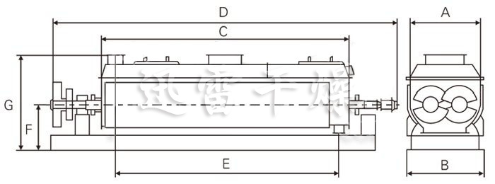 空心桨叶干燥机结构示意图
